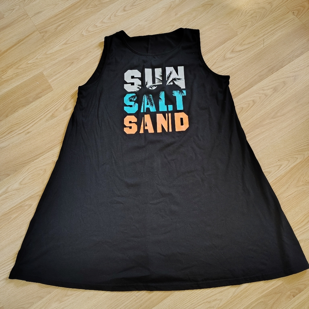 Black Sleeveless Sundress Or Swim Cover